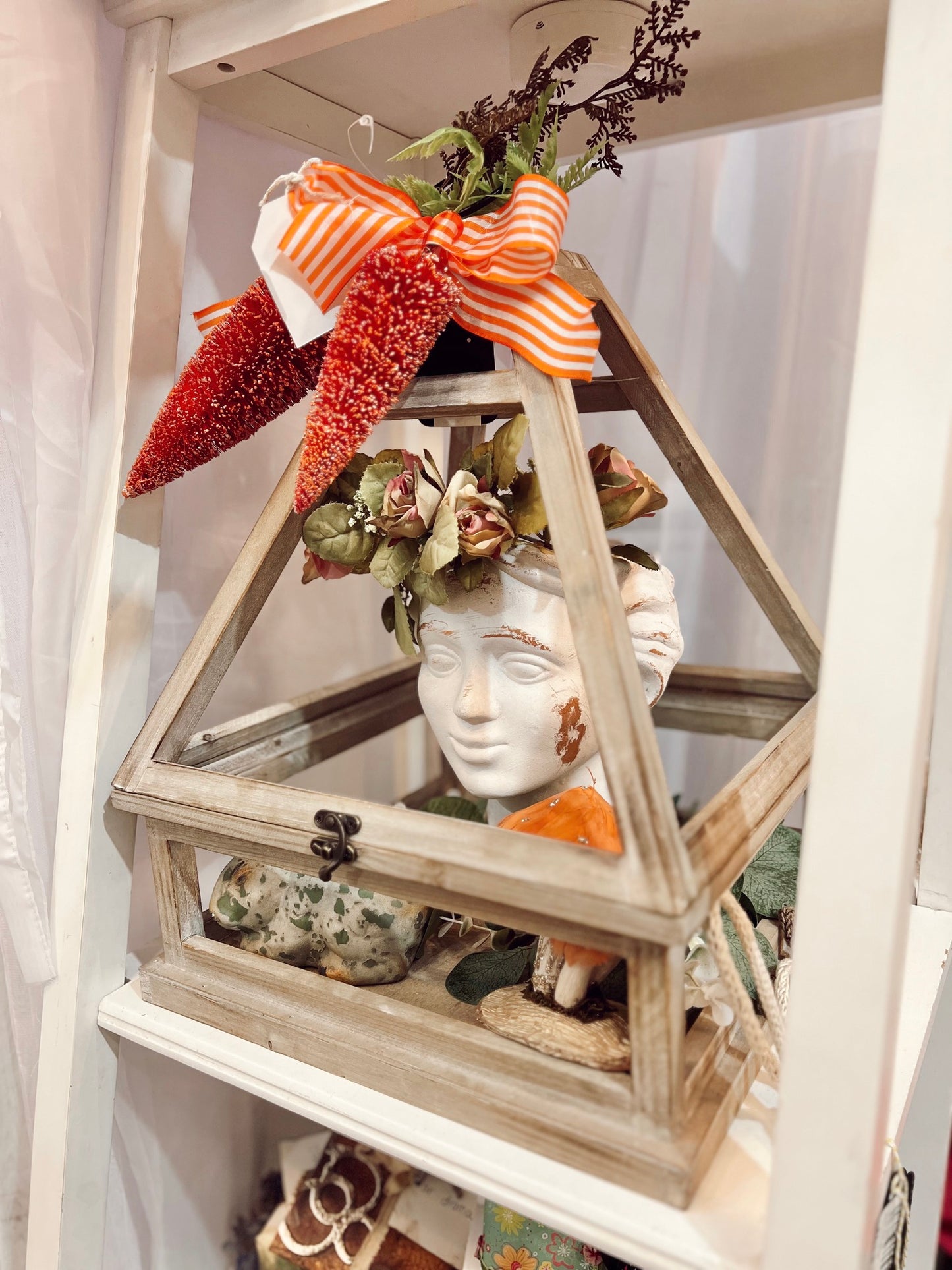 Woman's head planter pot