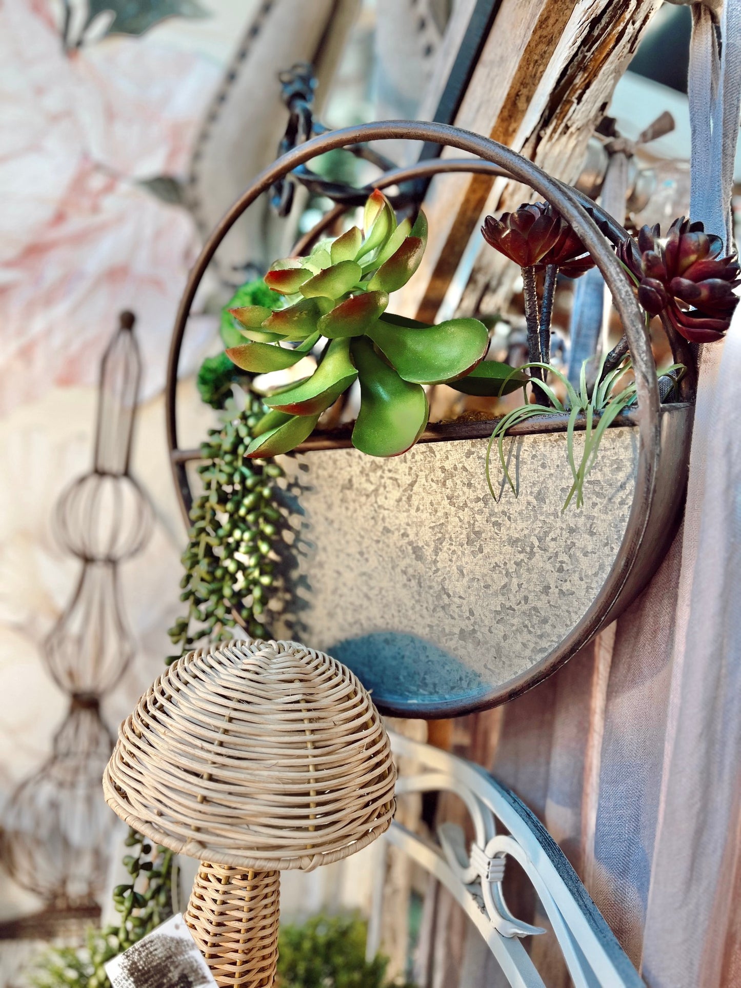 Rustic Galvanized Wall Planter