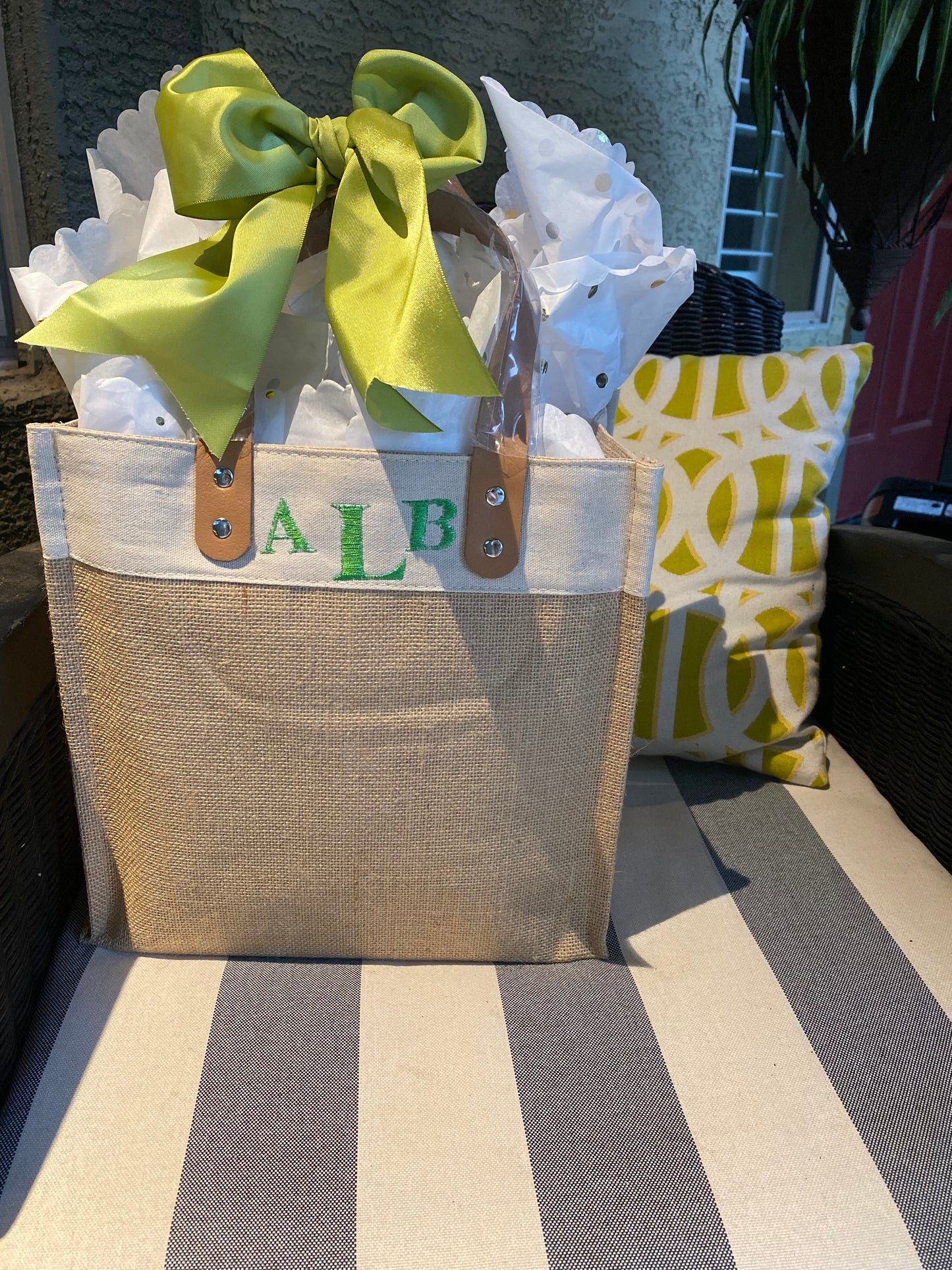 Canvas and Burlap Tote Bag