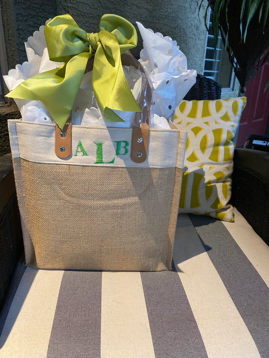 Canvas and Burlap Tote Bag